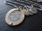 Mixed metal family necklace personalized with kid's initials - Drake Designs Jewelry