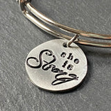 she is strong empowering jewelry gift for her - drake designs jewelry  Edit alt text