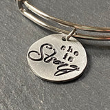 she is strong empowering jewelry gift for her - drake designs jewelry  Edit alt text