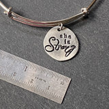 she is strong bracelet  drake designs jewelry