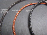 Braided leather bracelet with personalized  sterling silver name charms - Drake Designs Jewelry