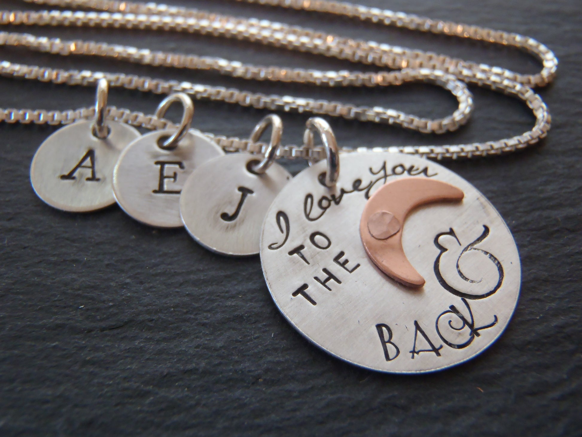 Sterling Silver I love you to the moon and back necklace - Drake Designs Jewelry