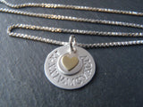 19th or 8th anniversary gift for her sterling silver and bronze necklace personalized with anniversary date - Drake Designs Jewelry
