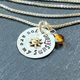 you are my sunshine necklace sterling silver with gold sun. grandma or mom necklace with birthstones - drake designs jewelry