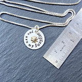 sterling silver you are my sunshine necklace with gold sun at center - drake designs jewelry