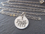 Sterling silver faith over fear necklace - Drake Designs Jewelry
