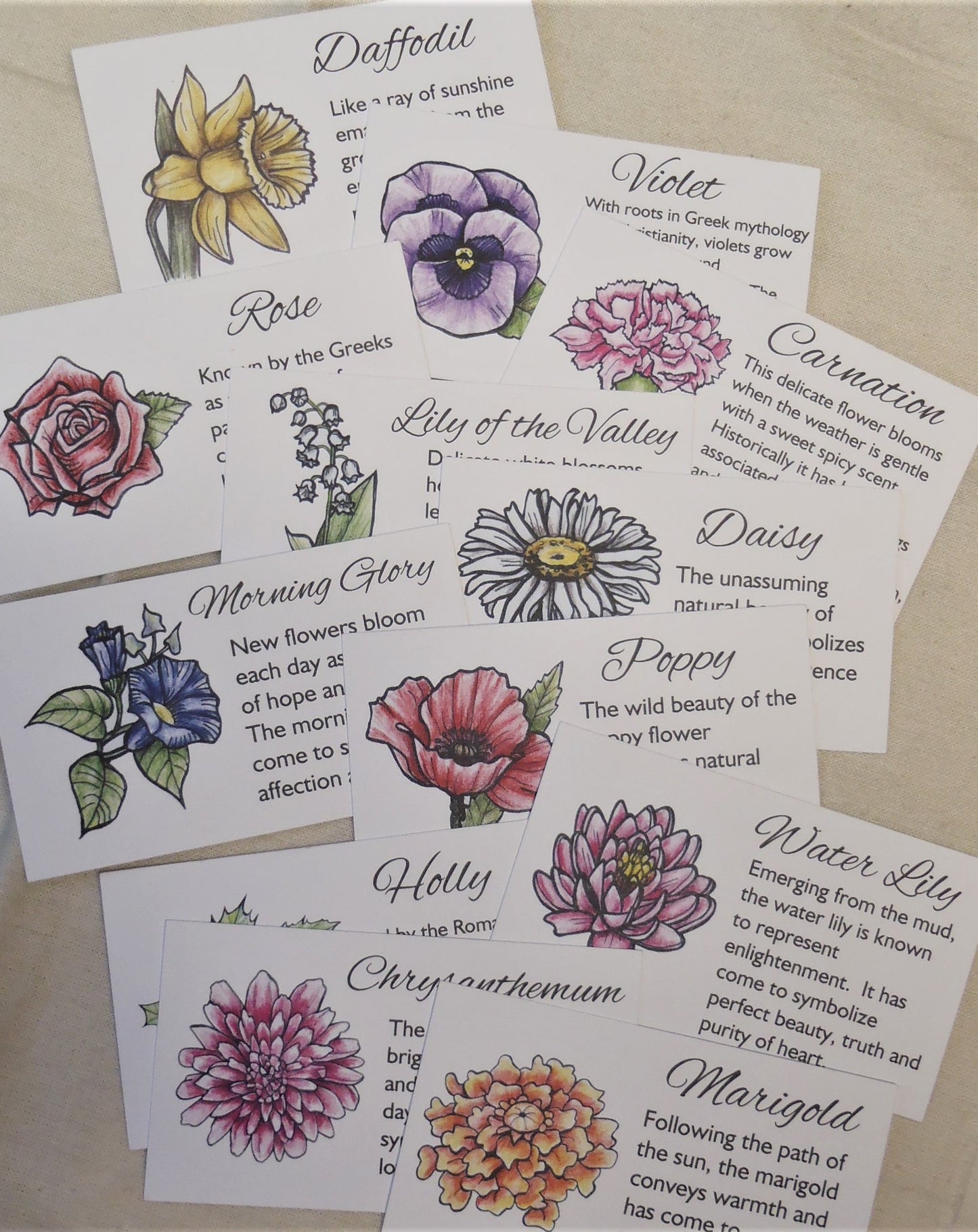 Birth flower necklace meaning cards - Drake Designs Jewelry