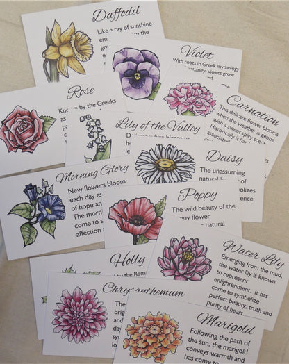 Birth flower necklace meaning cards - Drake Designs Jewelry