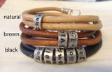 Personalized name charms on smooth leather bracelet - charms cannot be added and size cannot be modified after made! - Drake Designs Jewelry