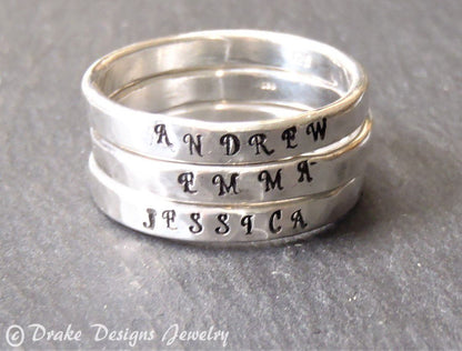 Stackable paw print sterling silver ring - Drake Designs Jewelry