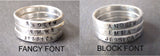 Personalized Stacking name rings for mom in sterling silver - Drake Designs Jewelry