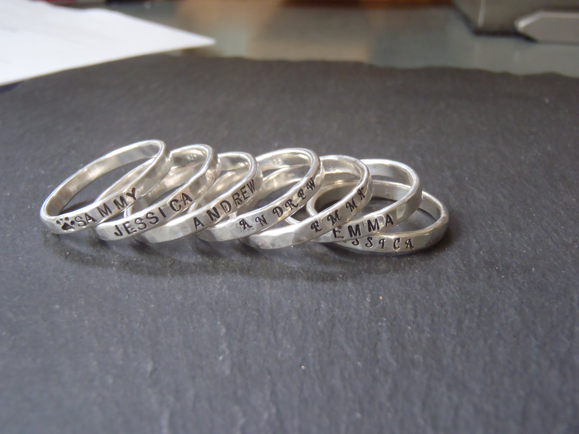 Stackable paw print sterling silver ring - Drake Designs Jewelry