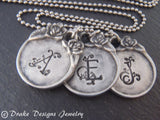 Vintage style initial necklace personalized - Drake Designs Jewelry