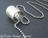 Men's Secret Message necklace engraved o the inside - jewelry with a message - Drake Designs Jewelry