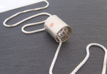 Sterling silver Secret Message necklace personalized for him or her - Drake Designs Jewelry