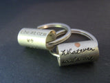 Sterling silver personalized inspirational quote Custom text keychain - Drake Designs Jewelry