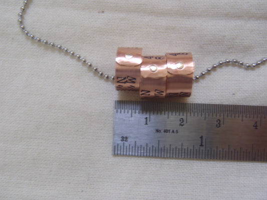 Men's or women's copper GPS coordinates necklace personalized - Drake Designs Jewelry