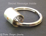 Sterling silver Personalized keychain with secret message hidden inside. anniversary gifts for husband - Drake Designs Jewelry