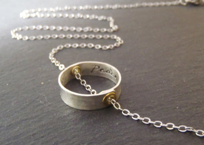 Inner Peace necklace with message inside - be inspired! - Drake Designs Jewelry