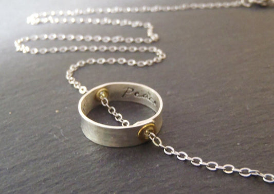 Inner Peace necklace with message inside - be inspired! - Drake Designs Jewelry