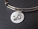 Initial bracelet personalized-  bangle bracelet  with custom letter - Drake Designs Jewelry