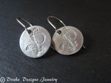 Initial earrings-  hand crafted jewelry - Drake Designs Jewelry