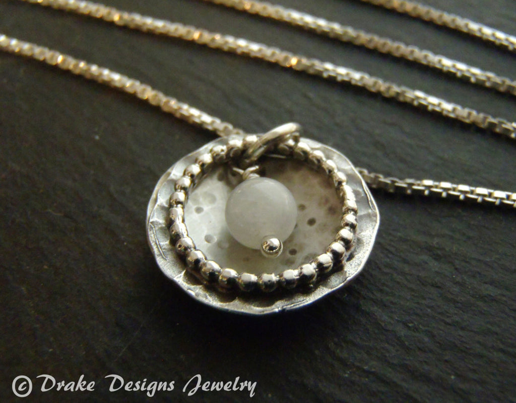 sterling silver moonstone necklace constellation jewelry - Drake Designs Jewelry