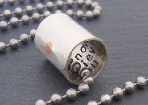 Custom Secret Message Necklace with personalized message hidden inside - Drake Designs Jewelry