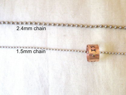 Men's or women's copper GPS coordinates necklace personalized - Drake Designs Jewelry
