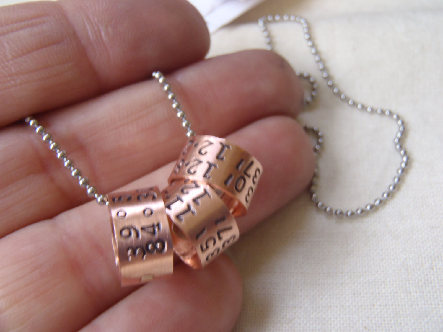 Men's or women's copper GPS coordinates necklace personalized - Drake Designs Jewelry