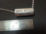 Custom quote necklace,  Hand crafted sterling silver inspirational jewelry - Drake Designs Jewelry
