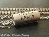 Personalized Inspirational Necklace-  hand stamped sterling silver with custom message or inspirationa quote - Drake Designs Jewelry