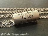 Custom quote necklace,  Hand crafted sterling silver inspirational jewelry - Drake Designs Jewelry