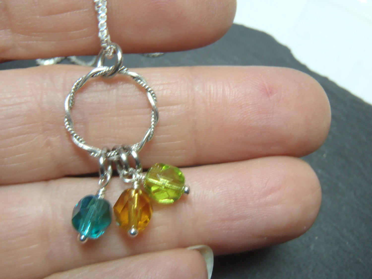 Sterling silver mom birthstone necklace personalized for mom - Drake Designs Jewelry