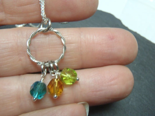 Sterling silver mom birthstone necklace personalized for mom - Drake Designs Jewelry