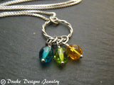 Sterling silver mom birthstone necklace personalized for mom - Drake Designs Jewelry
