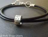 Personalized leather bracelet for men or women with custom coordinates - Drake Designs Jewelry