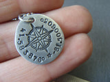 Personalized compass necklace with latitude longitude coordinates - Drake Designs Jewelry