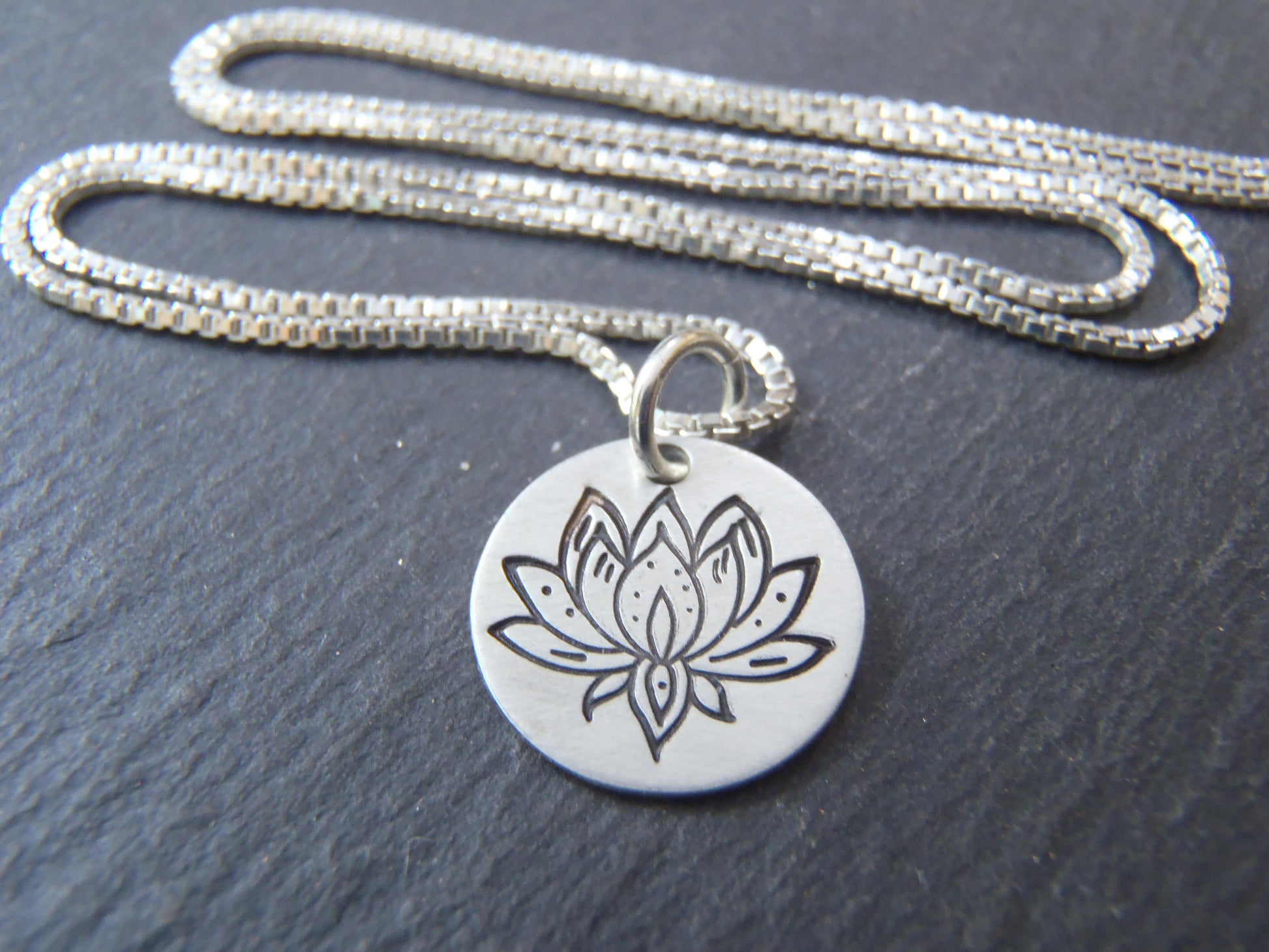 lotus flower necklace sterling silver. yoga jewelry. inspirational water lily gift - Drake Designs JewelryJewelry