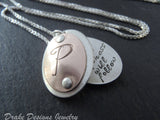 Personalized locket style initial necklace with custom message inside - Drake Designs Jewelry
