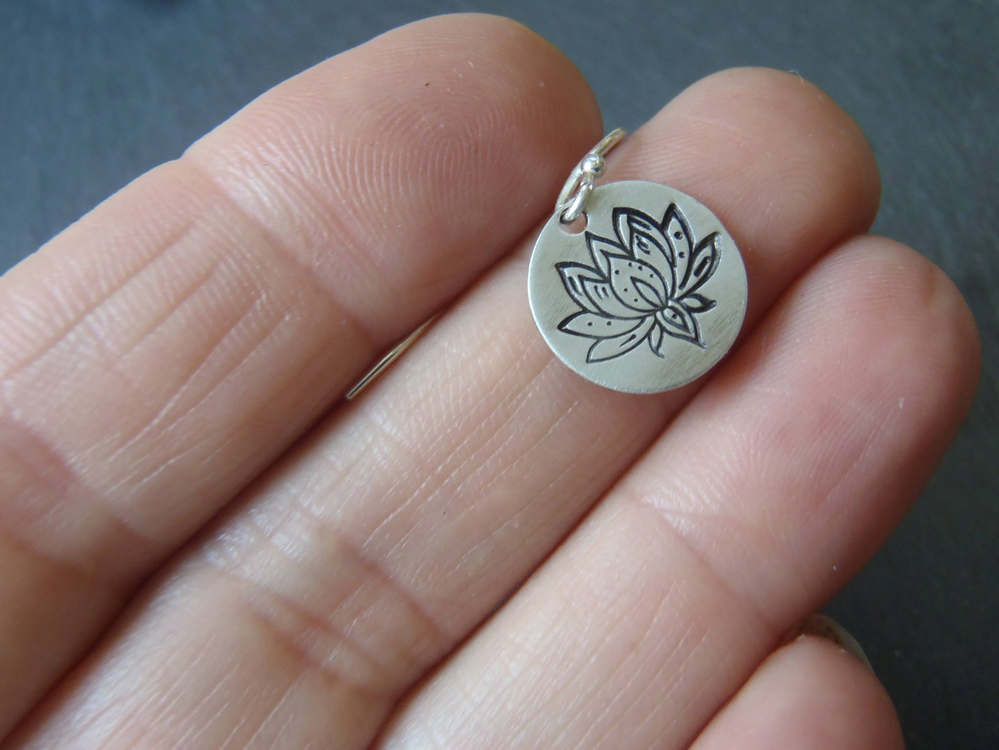 lotus flower  earrings Sterling silver inspirational jewelry water lily - Drake Designs Jewelry