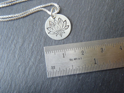 lotus flower necklace sterling silver. yoga jewelry. inspirational water lily gift - Drake Designs JewelryJewelry