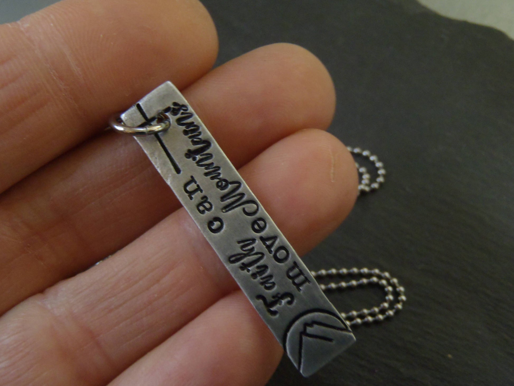 Inspirational necklace Faith can move mountains - Drake Designs Jewelry
