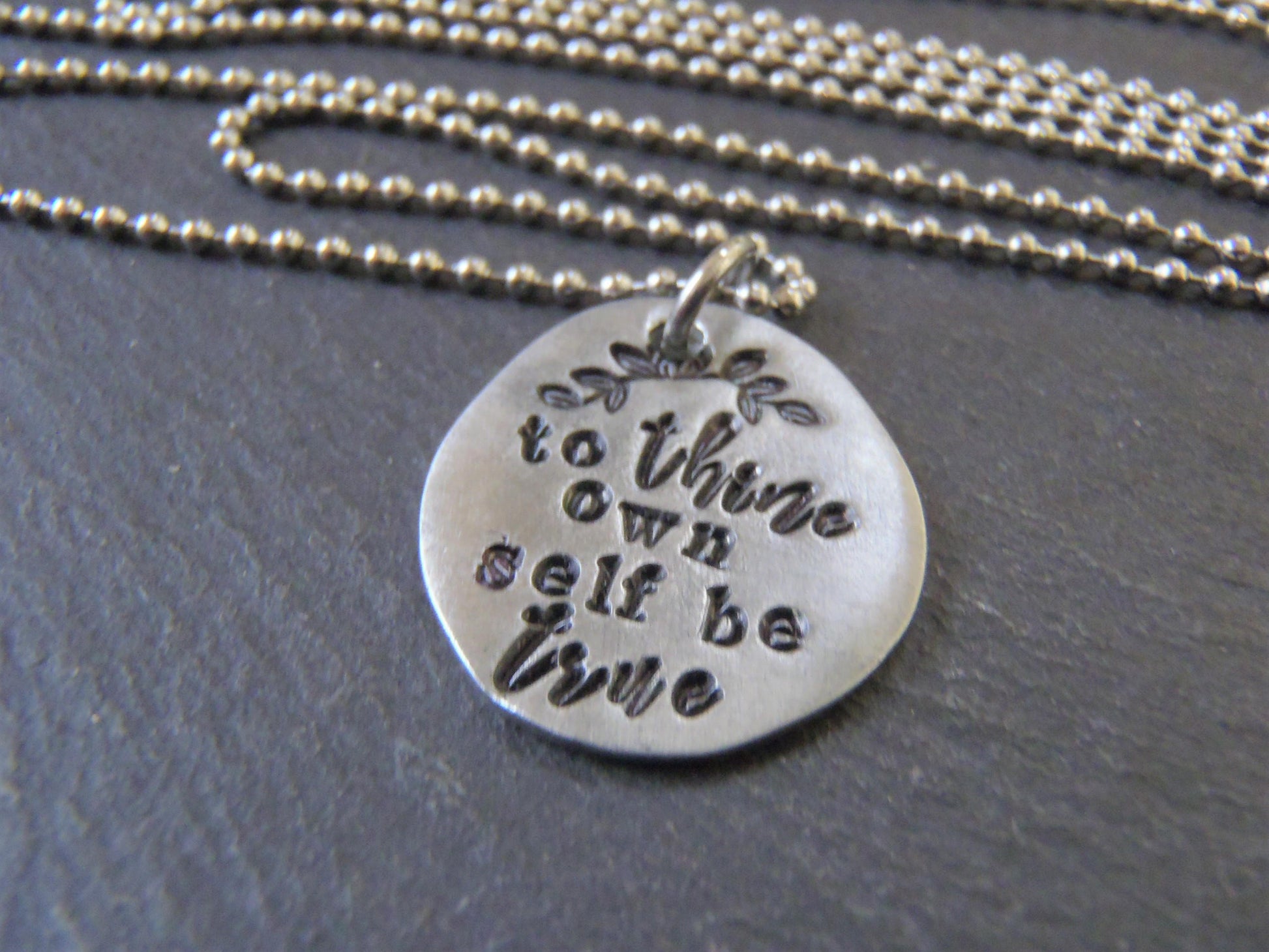 to thine own self be true inspirational Shakespeare necklace gift for women - Drake Designs Jewelry