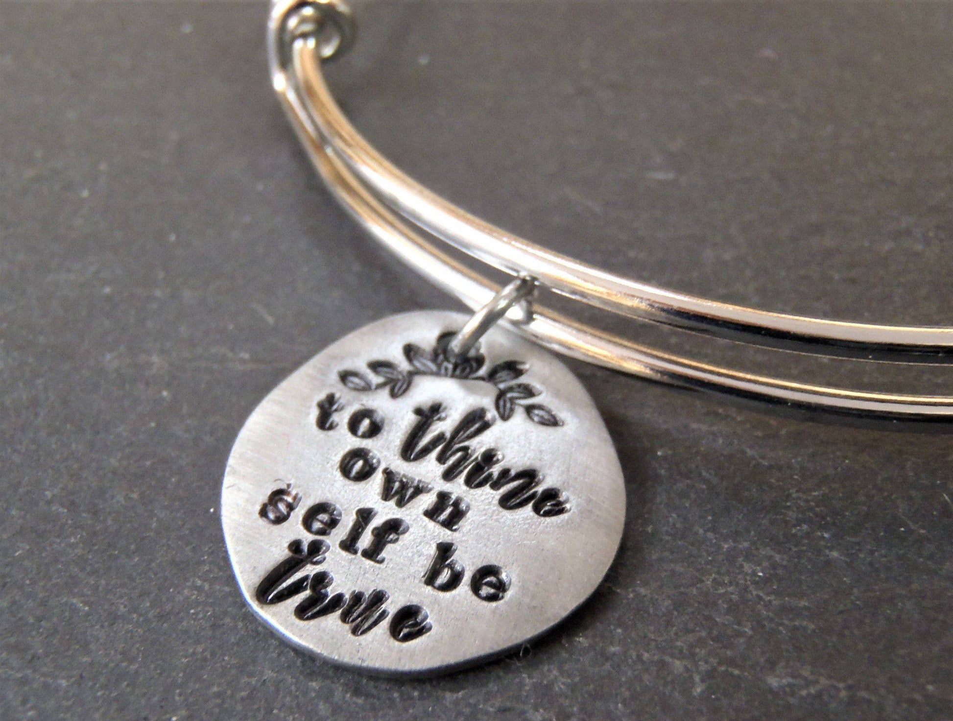To thine own self be true inspirational Shakespeare bracelet - Drake Designs Jewelry
