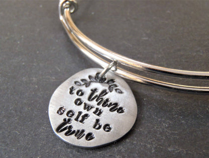 To thine own self be true inspirational Shakespeare bracelet - Drake Designs Jewelry