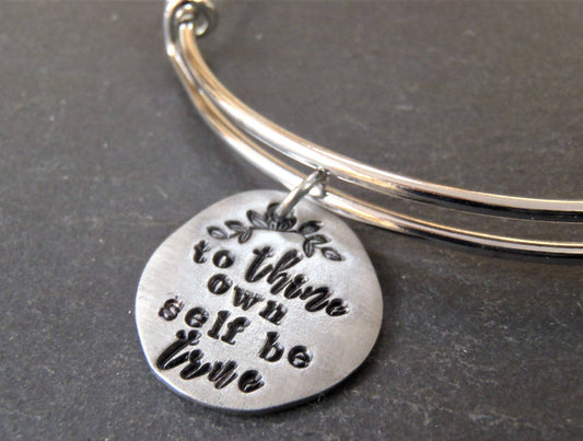 To thine own self be true inspirational Shakespeare bracelet - Drake Designs Jewelry