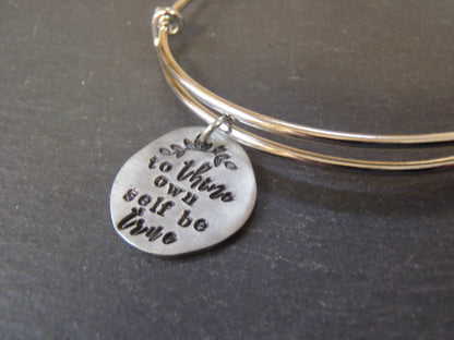 To thine own self be true inspirational Shakespeare bracelet - Drake Designs Jewelry