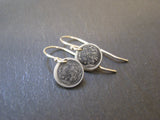Tiny Full Moon earrings hand crafted from sterling silver - Drake Designs Jewelry