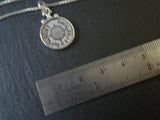 Rimmed Sterling Silver Custom coordinates compass necklace - Drake Designs Jewelry
